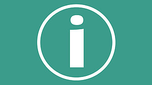 Info-Button auf grünem Hintergrund